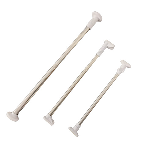 Stainless Steel Hole-free Telescopic Rod Curtain Rod Clothes Rod Bathroom Shower Curtain Rod Bathroom Bedroom Strut Door Curtain Rod