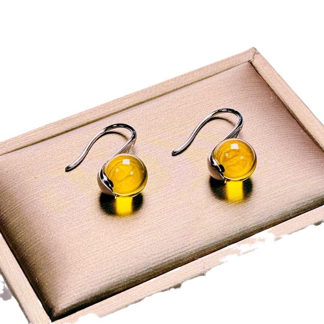 High-heeled shoes 8mm natural blue pepper Seiko inlaid S925 silver ear hook 3A water purification without any optimization support identification