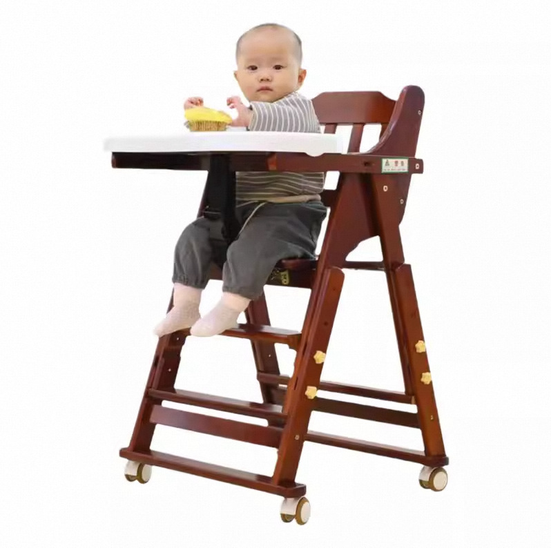 Cross-Border Baby Dining Chair Children's Dining Table Chair Portable Foldable Home Baby Solid Wood Multi-Functional Seat