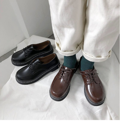 Japanese retro women's flat shoes student Harajuku round toed baby shoes Korean style British small leather shoes wholesale