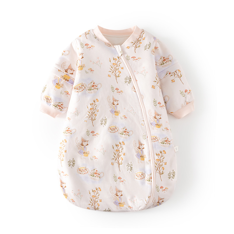 Baby's Constant Temperature Sleeping Bag Spring and Autumn Cotton Baby's U-shaped Thickened Pajamas Newborn's Zipper Multifunctional Kick-proof Quilt
