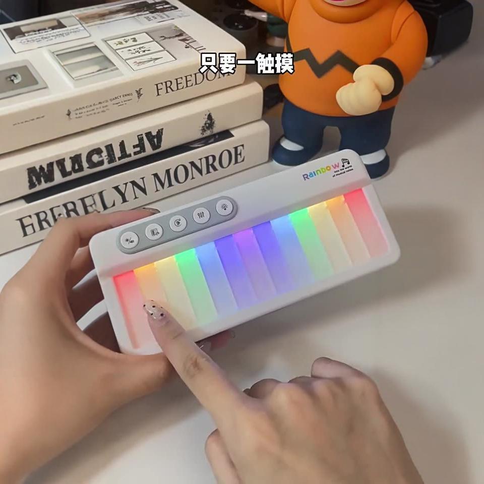 Cross-border new rainbow lighting electronic piano touch screen music box educational early education children's musical instruments piano music toys