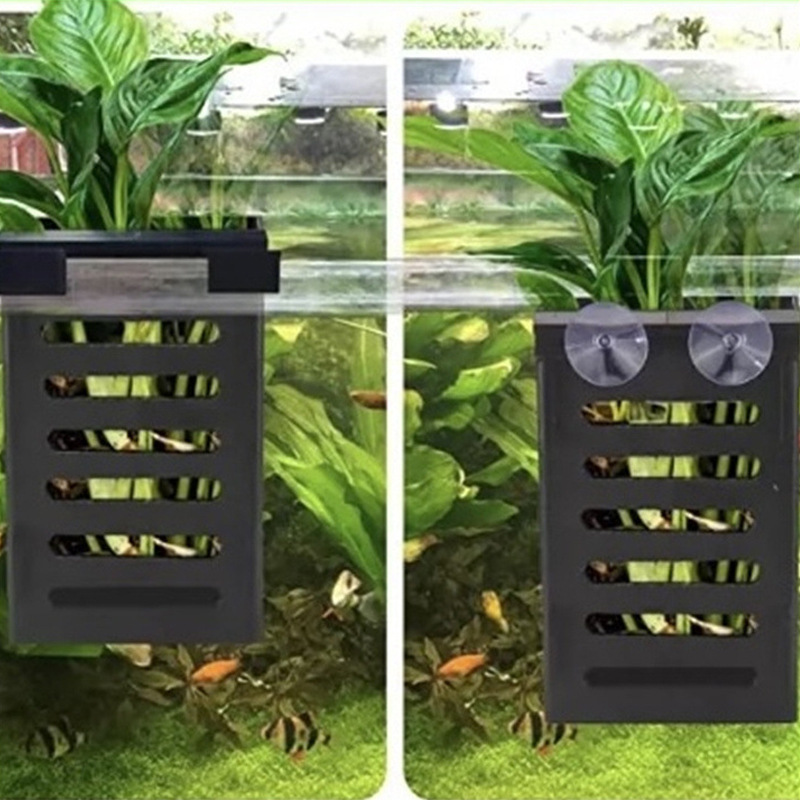 Aquarium Plant Rack Chopsticks Cage Adsorbable Hydroponic Plant Storage Plastic Aquarium Square Hollow Storage Basket