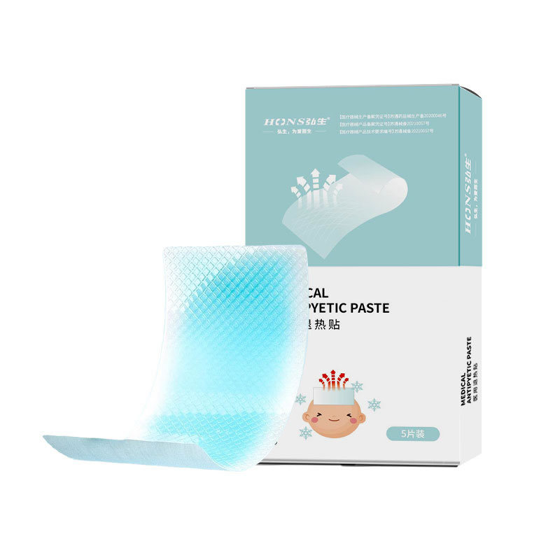 Antipyretic Patch, Baby Cooling Cold Compress Patch, Ice Patch, Physical Cooling Patch, 5 Pieces, Adult Antipyretic Patch, 5*12cm Box