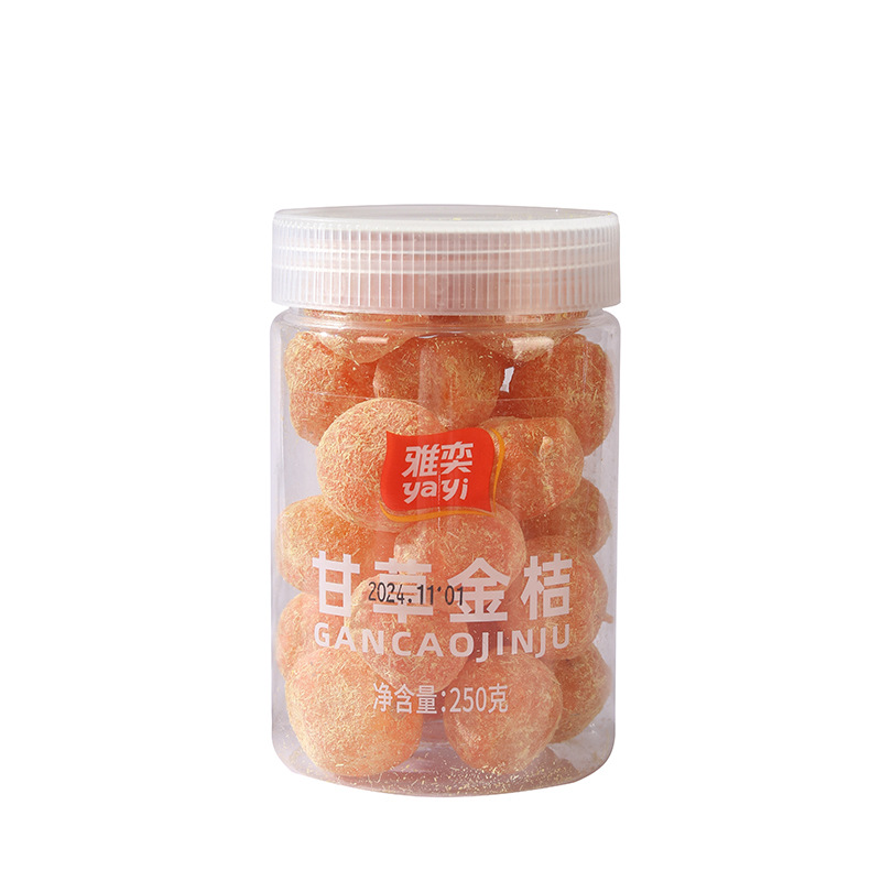 Licorice kumquat with packaging online shop supply dried fruit licorice flavor open bag instant snacks candied fruit snow orange yayi wholesale
