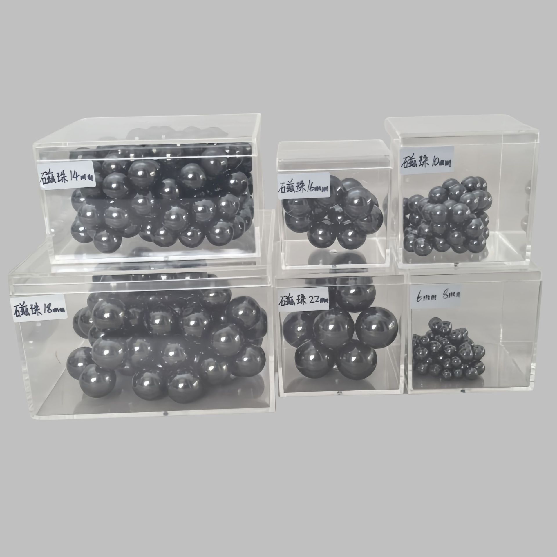 Source Manufacturer Black Magnetic Round Magnetic Ball Magnet Ferrite 5-33mm Polished Magnetic Beads Educational Magnetic Toy Accessories
