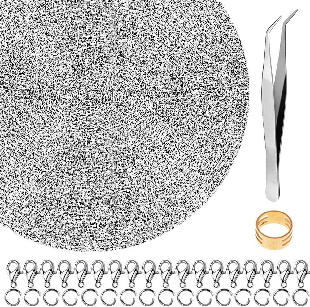 50 футов цепи из нержавеющей стали для изготовления ювелирных изделий, оптовая мелкая металлическая цепь