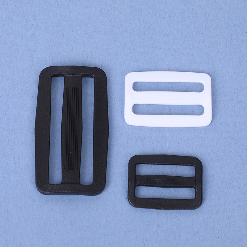Black and White D-Shaped Buckle Thickened Plastic Three-Speed Buckle Accessories for Bags and Clothing Webbing D-Shaped Adjustable Buckle