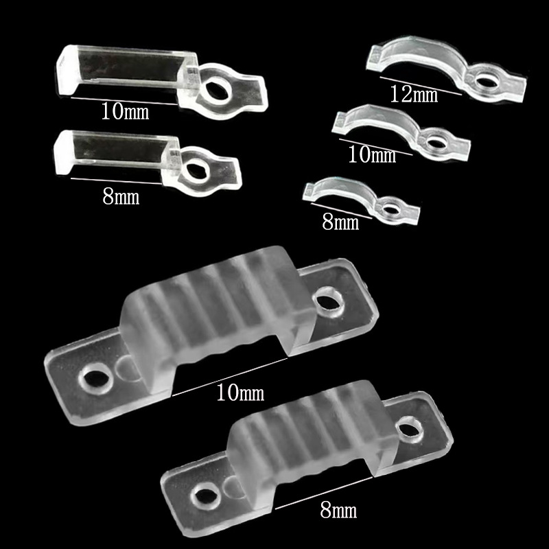 Factory direct LED sleeve light bar buckle 8mm fixed card 10mm silicone soft light bar buckle
