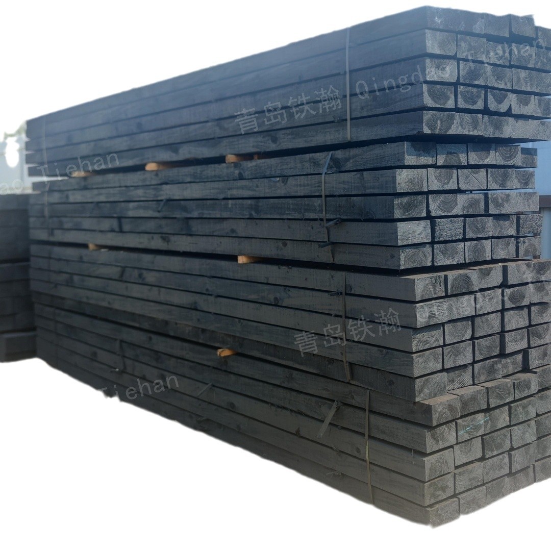 High-Quality Pine Bridge Pilings Treated with Oil, Anti-Corrosion Pilings for Bridge Tracks, Strong Stability, Corrosion Resistance, Customizable