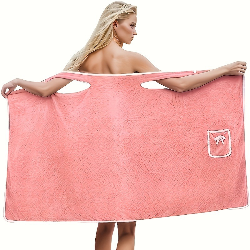 2026 New Cross-Border Dropshipping Light Blue Super Soft Coral Fleece Women's Bath Skirt