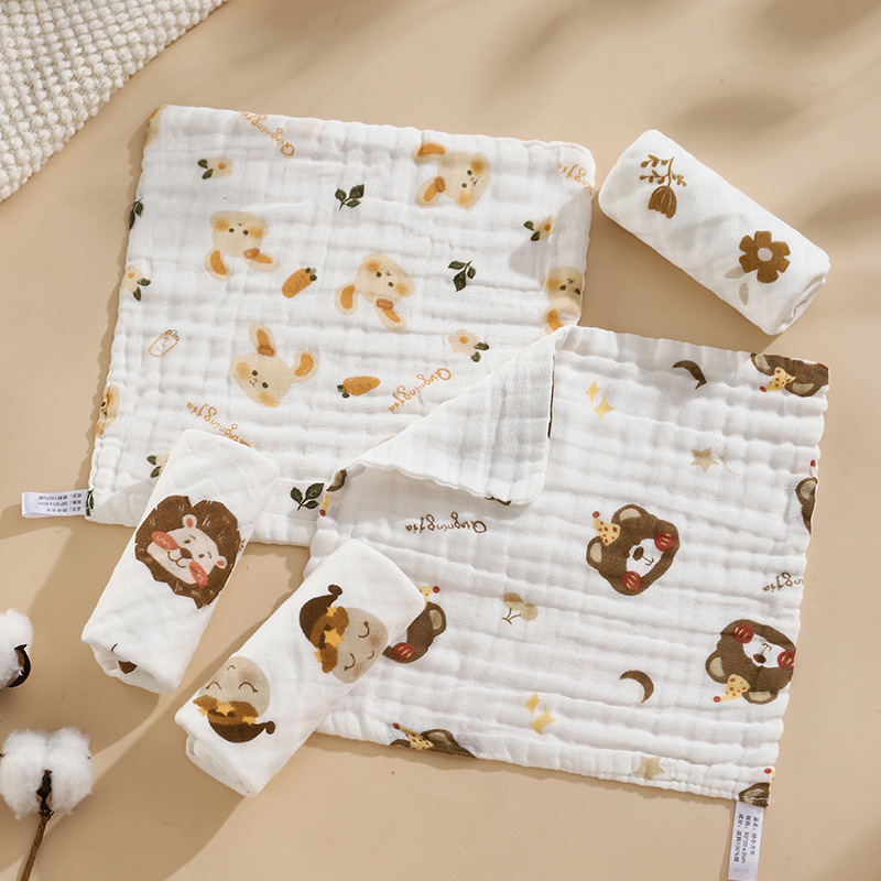 Детское полотенце из марли, новорожденное, квадратное, для слюны, класс A, для умывания, мягкое, впитывающее