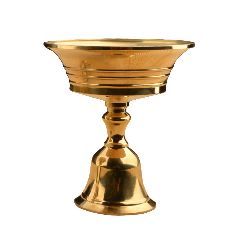Liquid Butter Lamp Holder Buddha-worshiping Brass Butter Lamp Home-worshiping Butter Lamp Base Candle Changming Lamp Candle Holder