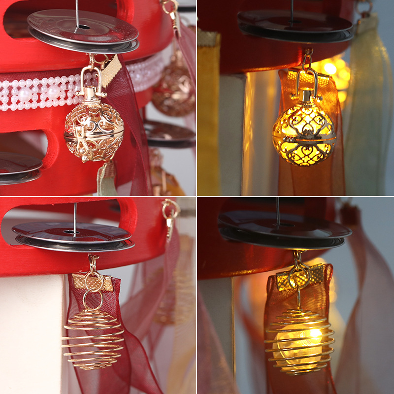 Dunhuang Style Dance Tambourine Hand-Held Drum Bell Drum Ribbon Hand Drum Chinese Trendy Ribbon Drum Hanfu Photo Props