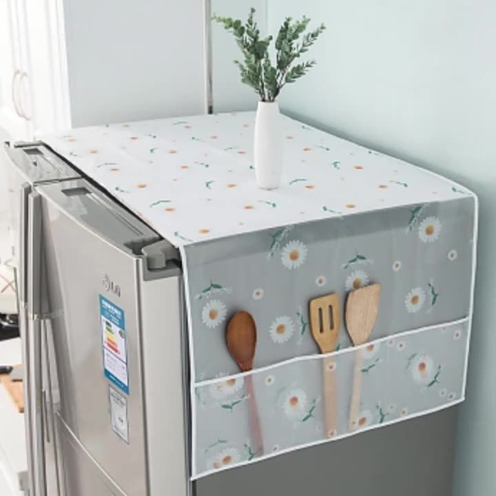 Чехол для холодильника с одной дверцей простой PEVA, защитный чехол от пыли, маслостойкий, для бытовых стиральных машин, водонепроницаемый, солнечный защитный чехол для холодильника с двумя дверцами