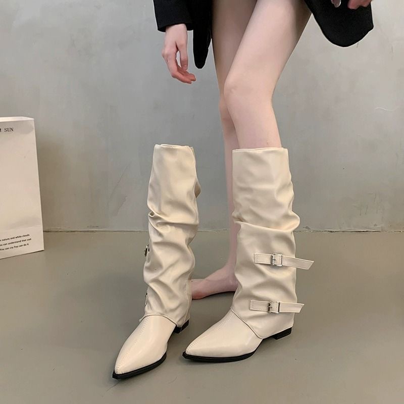 Thick-Heeled High-Heeled High Boots for Women 2025 New Spring and Autum Pointed Toe Boots Long Boots Trouser Boots Knight Boots