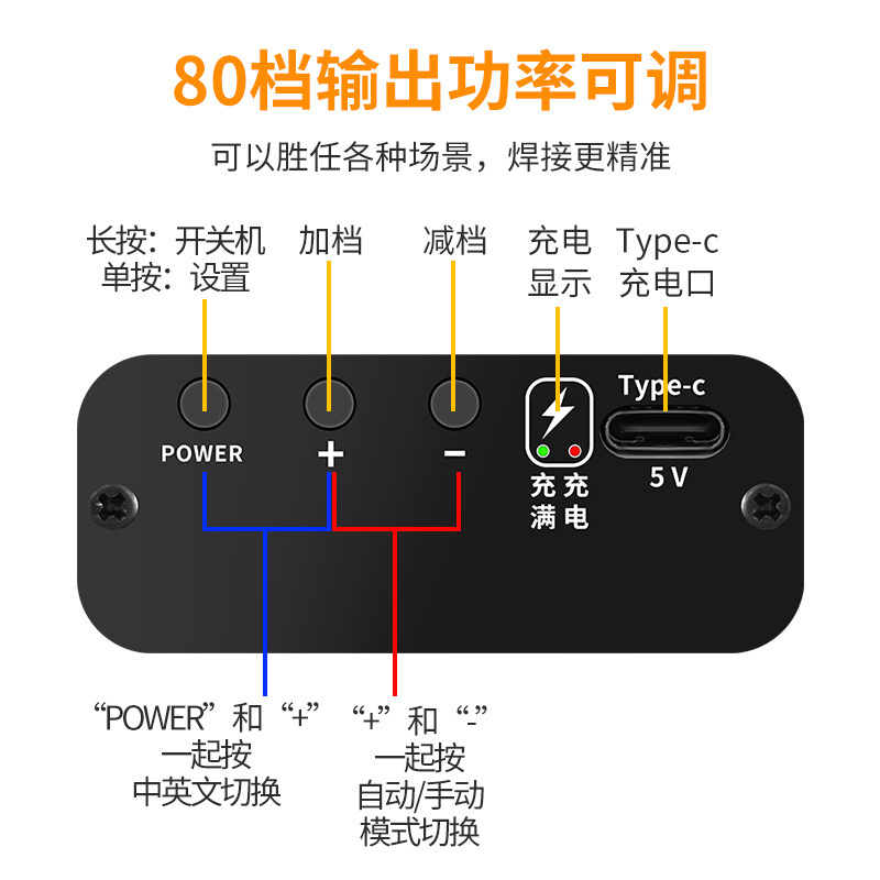 Color Screen Digital Display Portable Handheld Battery Welding Machine 18650 Battery Welding Complete Set of Accessories