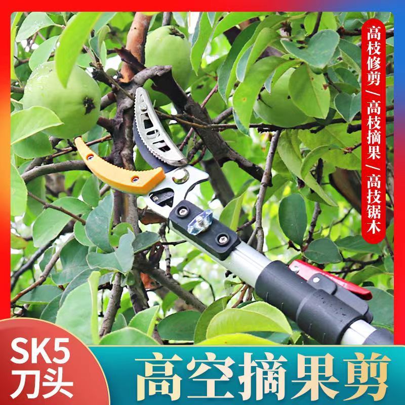 Fruit-Picking Tool, High-Altitude Picking Tool, Telescopic Pole for Picking Branches, Pruning Pole for Loquat, Longan, and Lychee Fruit-Picking Shears