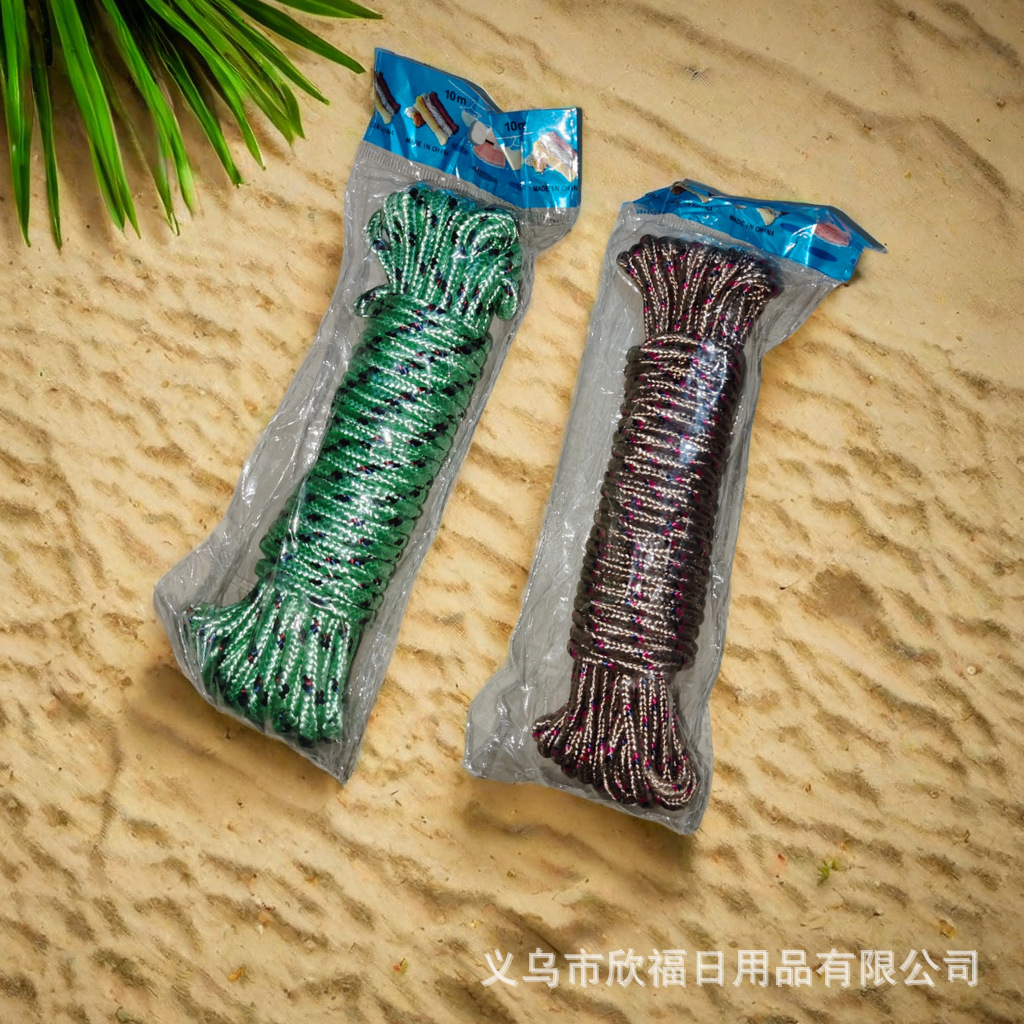 10 m clothesline quilt drying rope outdoor windproof non-slip thickened multi-functional indoor and outdoor punch-Free cool clothes rope