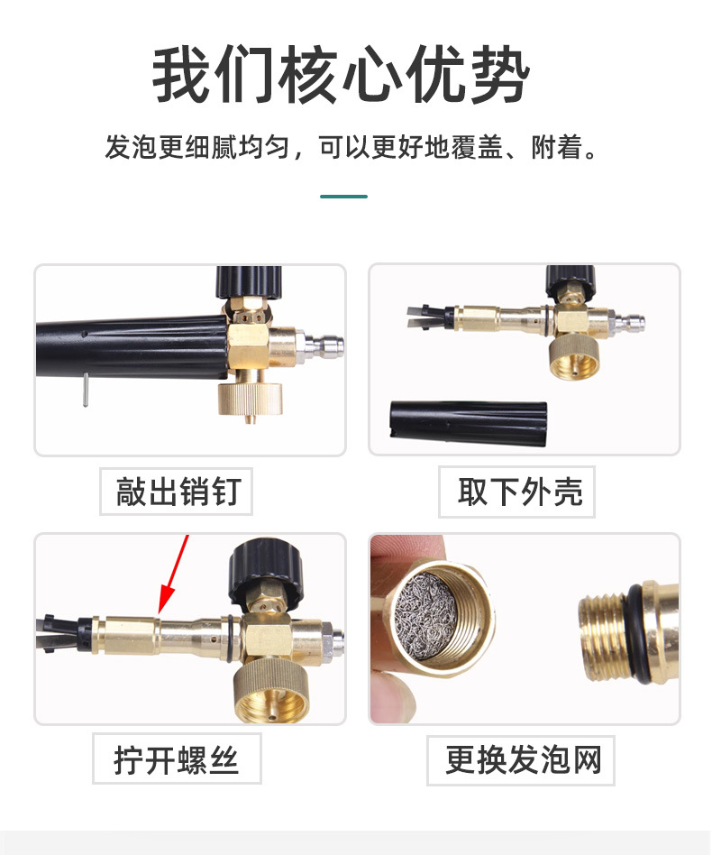 Factory Direct Sales Pa Pot Foam Core Car Wash Gun Foam Net Foam Pot Foamer Car Wash Machine Foam Filter Element