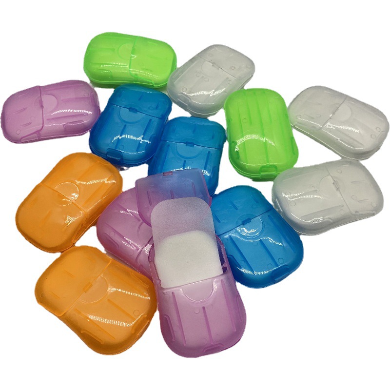 Travel soap piece disposable hand washing piece soap Paper 20 pieces mouse box soap piece cleaning wholesale