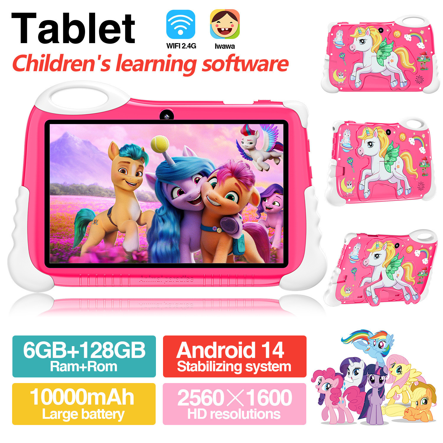 7inch Children's Unicorn Tablet Android 2025 Cross-Border New Spot Children's Learning Tablet