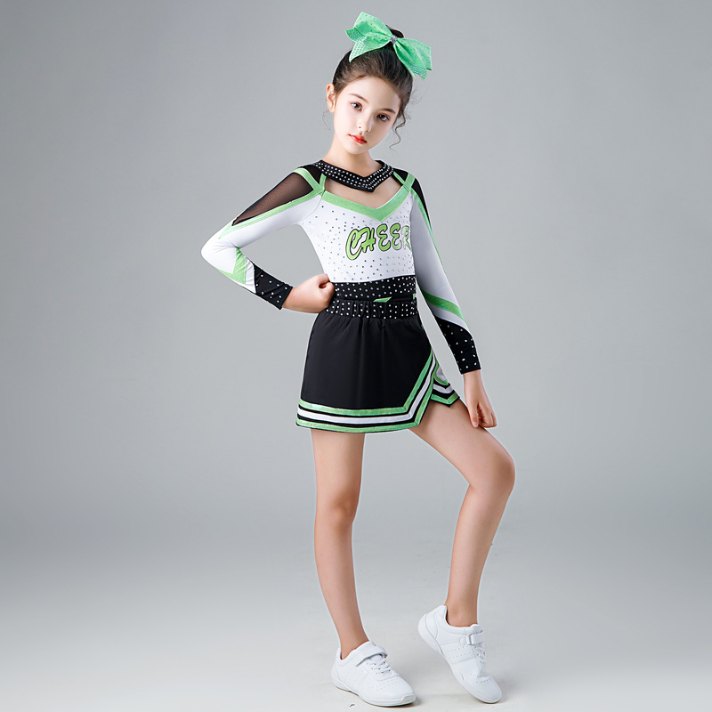 Children's Cheerleading Performance Clothing Long-Sleeved New Girls' Cheerleading Performance Clothing Aerobics Competition Competition Clothing