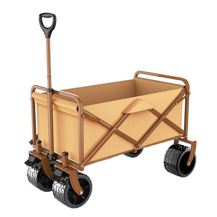 Outdoor Camping Trolley, Foldable Household Camping Cart, Pull-Bar Cart, Rear-Opening Camping Cart, Shopping Portable Trolley