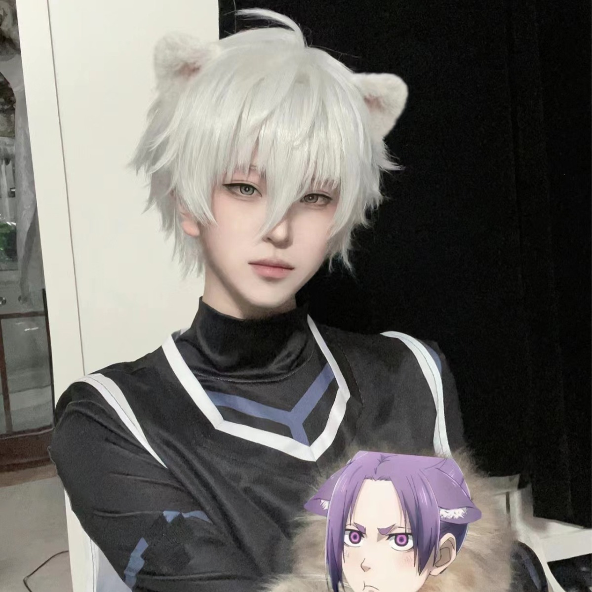 Wigs Men's Short Hair Japanese cos Shitai Universal Young Fake Hair Natural Realistic Fluffy Boys' Daily Full Headgear