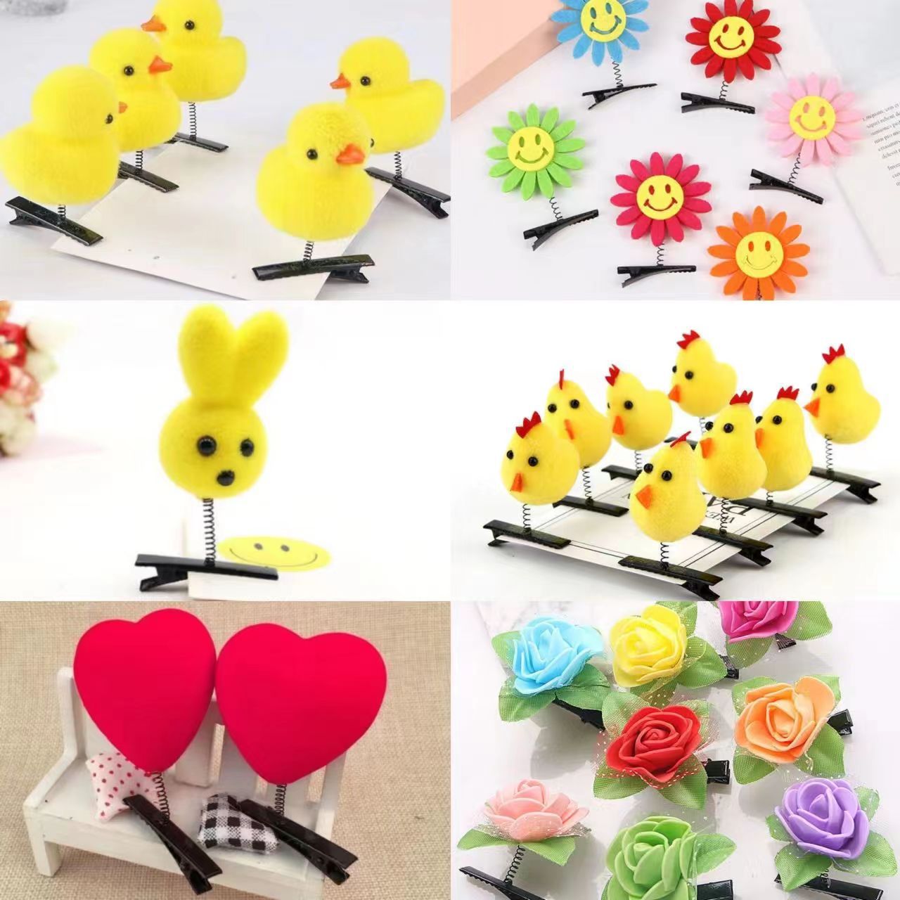 Милые игрушки для детей маленькая желтая курочка с заколкой