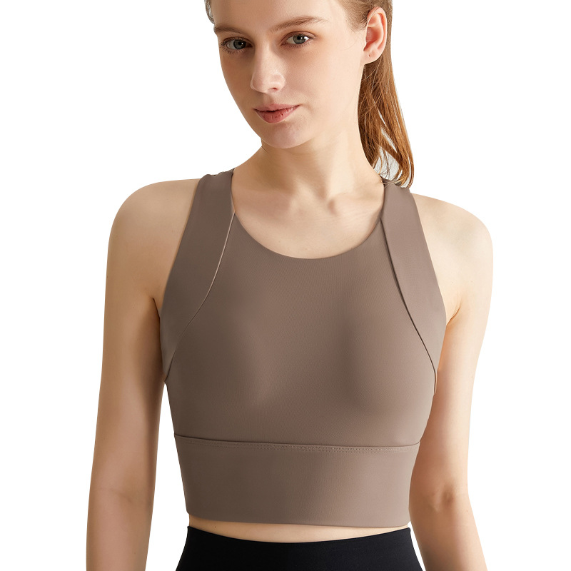 Weiman High-Intensity Yoga Vest All-In-One Shock-Proof Breathable Underwear Beautiful Back Fitness Top with Chest Pad for Sports