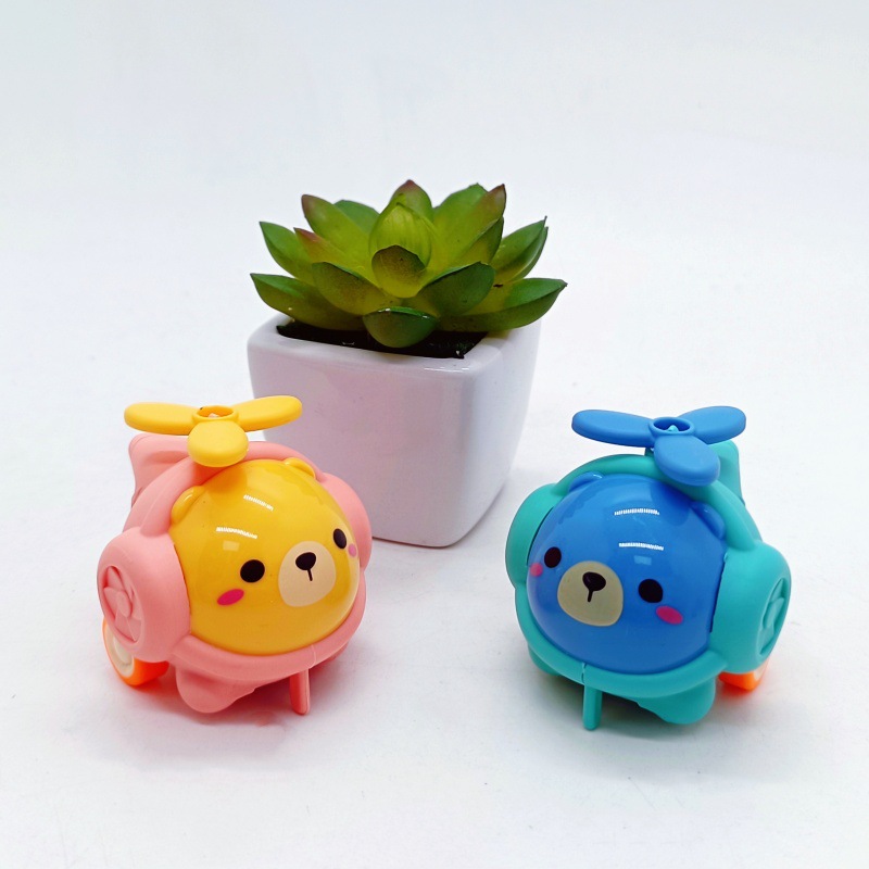 Chenghai Small Toy Factory Pull Back Cute Mini Cartoon Helicopter with Whistle Gashapon Toy Gift Small Toy