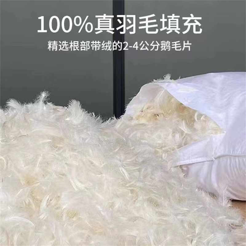 Factory direct down pillow core household goose feather pillow hotel hotel famous all cotton student dormitory pillow wholesale