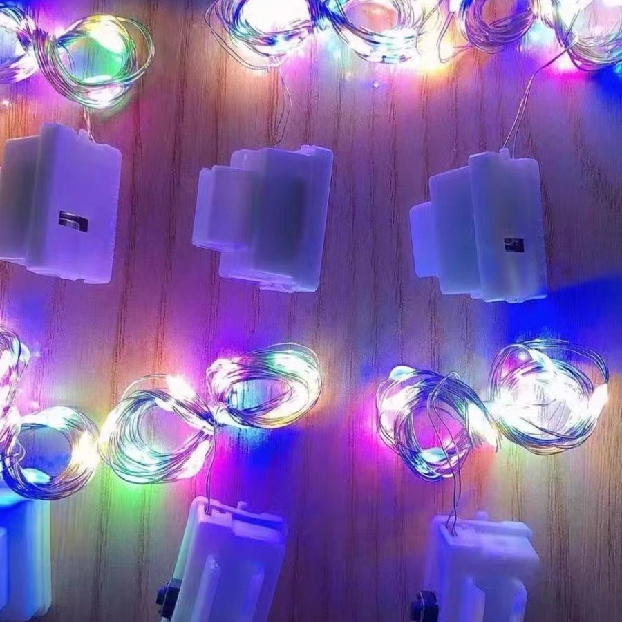 Светодиодная гирлянда с волнообразными шарами, мигающие огни, медный провод, звездное небо, цветочная подарочная коробка, праздничное украшение для улицы