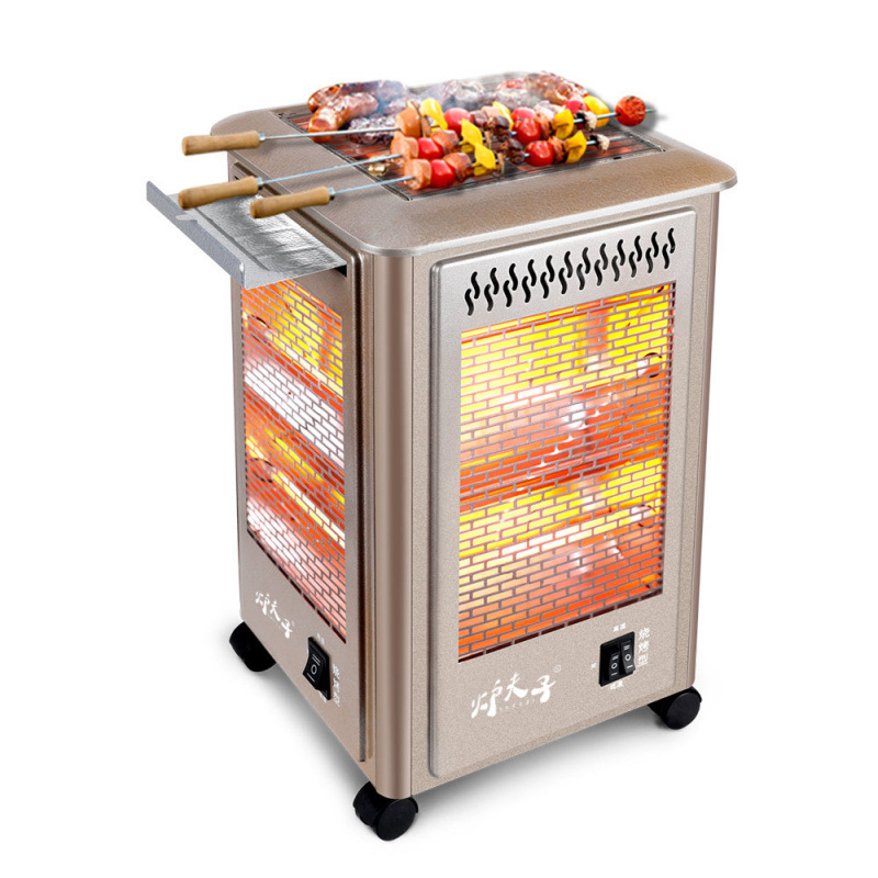 Five-Sided Heater Stove for Home Use, Barbecue Type Small Sun Electric Fan Heater, Four-Sided Electric Grill