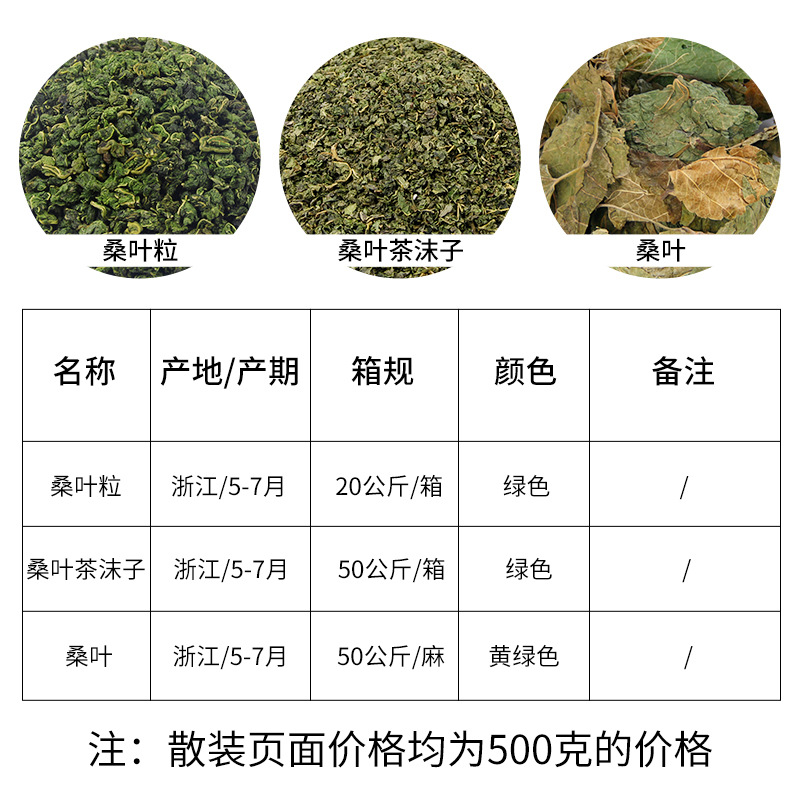 Wholesale New Goods Granular Cream Mulberry Leaf Direct Supply Fragrant Mulberry Leaf Tea Bulk 500g Medicinal and Food Source Manufacturer