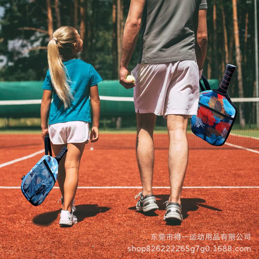 Customized Pickleball Racket Cover Outdoor Sports Racket Protective Cover Diving Material Pickleball Lanyard Single Racket Cover