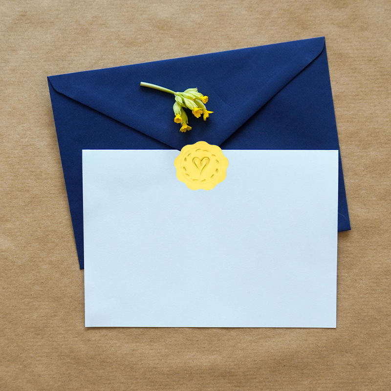 Envelope Seal Sticker, Eokeey Gold Embossed Envelope Sticker-Envelope Self Adhesive Envelope Seal Label