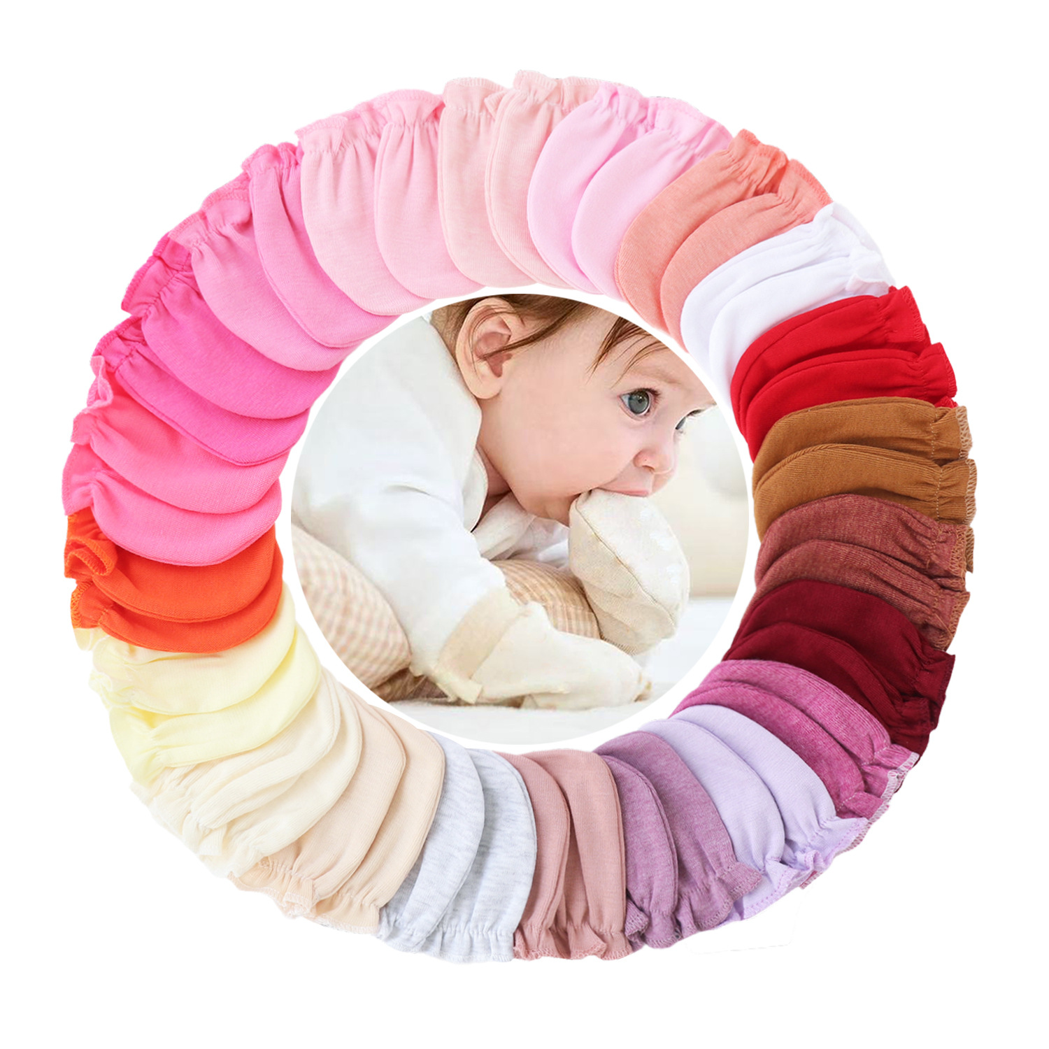 Baby Gloves to Prevent Scratching the Face, Breathable for Summer, Newborns Can Chew on Them, Thin Style, Baby Anti-Scratch Protective Gloves Set