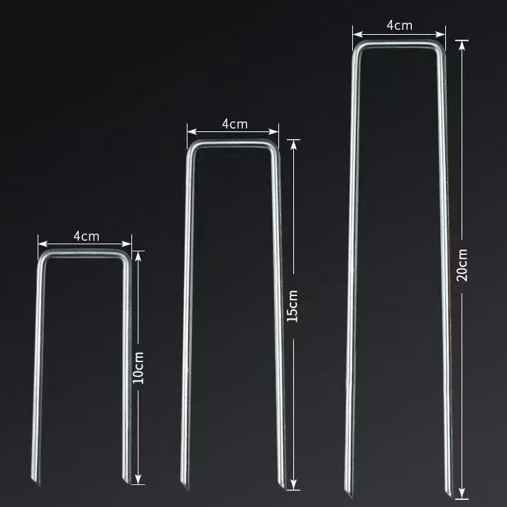 Galvanized Ground Nail U-shaped Ground Nail Outdoor Anti-grass Cloth Nail Lawn Nail Greenhouse Orchard Ground Nail Plastic Film Fixer