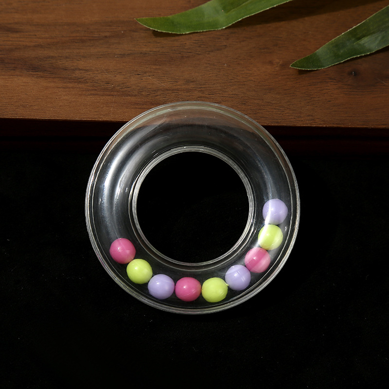 Transparent Kidsren's Plastic Ring Rattle Baby Soothing Hand Bell DIY Plastic Abs Bell Toy Accessories
