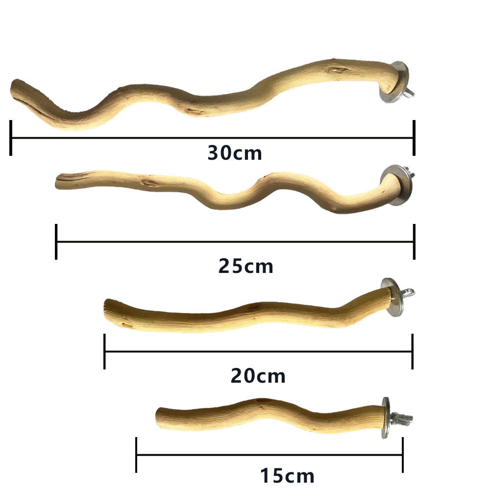 Cross-Border Best-Selling Parrot Perch, Special Solid Wood Swing for Budgerigars, Cockatiels, Lovebirds, Round Wooden Bird Toys