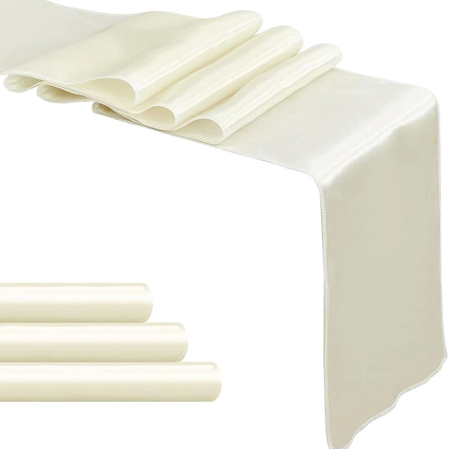 Satin Hotel Wedding Table Runner Decoration Polyester Solid Color Satin Tea Table Mat Satin Table Runner Factory Outlet