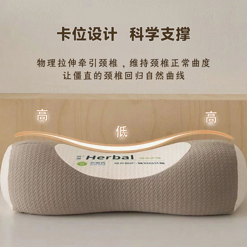 Buckwheat Neck Pillow Cervical Spine Pillow Sleep Pillow Household Single Adult Cylindrical Pillow Buckwheat Shell Filling Ready for Delivery