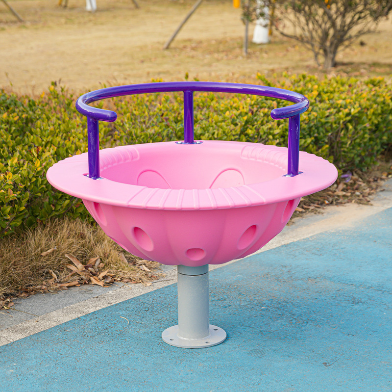 Large Bowl Guardrail Swivel Chair Children's Outdoor Rotating Amusement Facilities Kindergarten Balance Sensory Training Equipment Swivel Chair