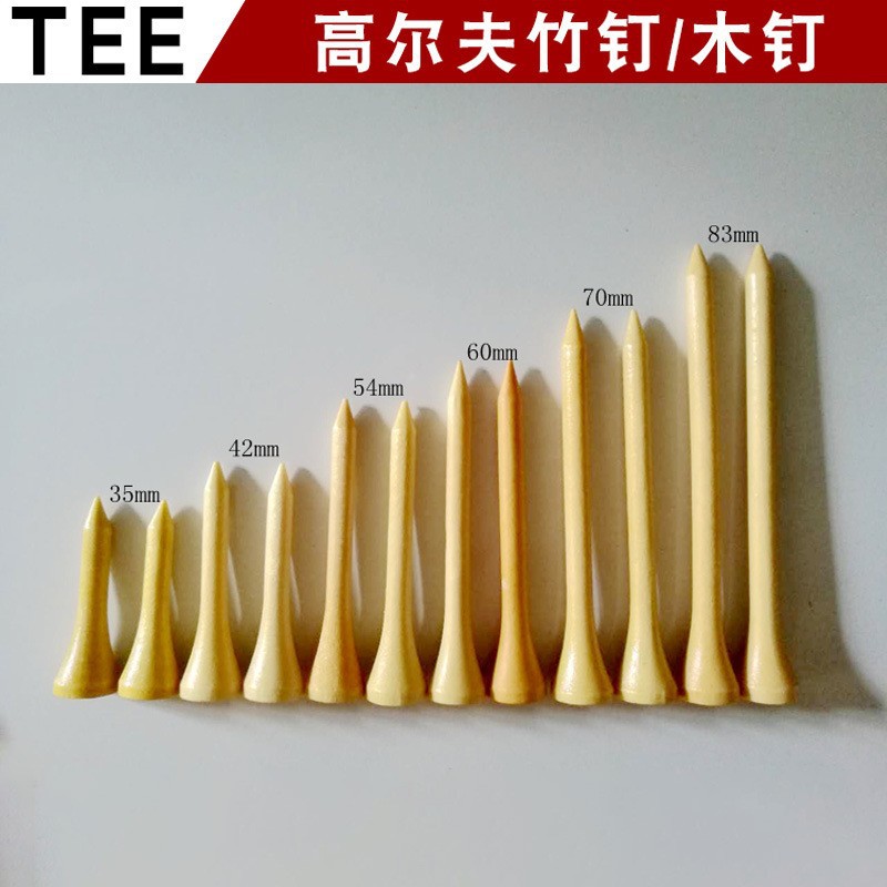 Factory Direct Supply Golf Spikes Bamboo Spikes Wooden Spikes Tee Golf Colorfulful Stripesd Spikes Golf Supplies Accessories