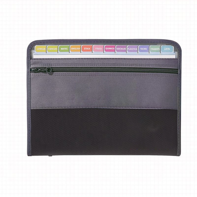 Factory Direct supply 13 grid A4 zipper organ bag Office file storage file bag multi-layer classification folder