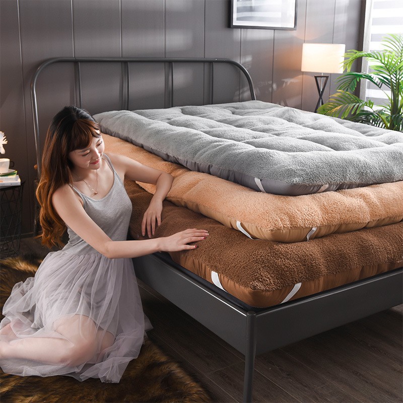 Lamb Velvet Fleece-Lined Thickeneded Mattress Winter Soft Cushion Home Double Mattress Quilt Floor Mattress Student Dormitory Tatami