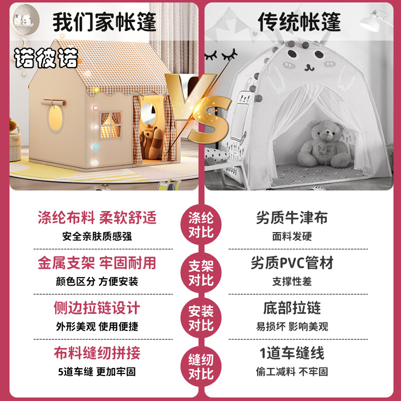 Children's Tent Indoor Girls Boys Castle Small House Dollhouse Princess Dream Bed Game Secret Base