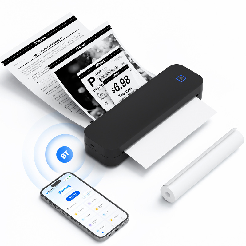 HD Mini Thermal Printer Mobile Phone Bluetooth Inkless Office Tattoo Transfer Portable A4 Printer Cross Border